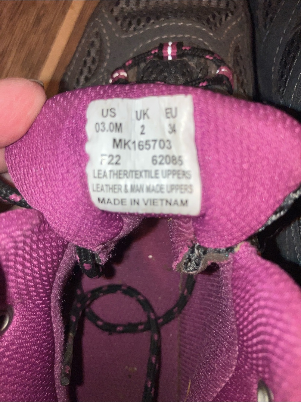 Merrell Moab 3 Mid MK165703 Kids US 3 Hiking Boot Granite Berry Lace Up Boot - Picture 6 of 8